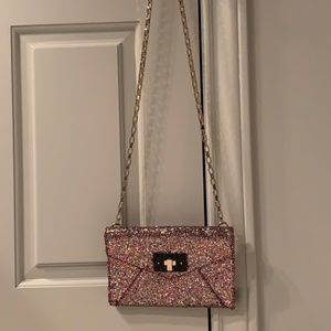 Kate Spade Glitter Bag on Platinum Chain